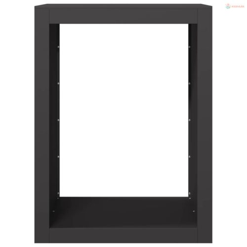 Fekete acél tűzifatároló 60 x 40 x 80 cm