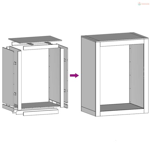 Horganyzott acél tűzifatároló 60 x 40 x 80 cm