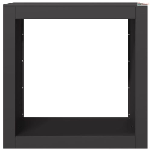 Fekete acél tűzifatároló 60 x 40 x 60 cm