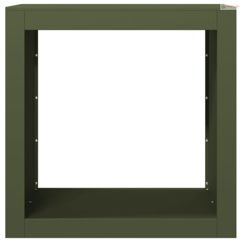 Zöld acél tűzifatároló 60 x 40 x 60 cm