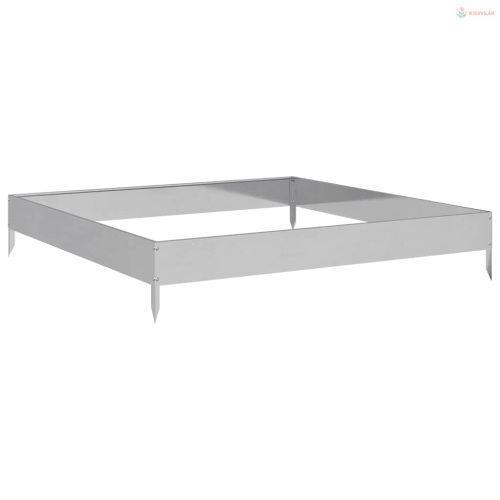 Horganyzott acél kerti magaságyás 100 x 100 x 18,5 cm