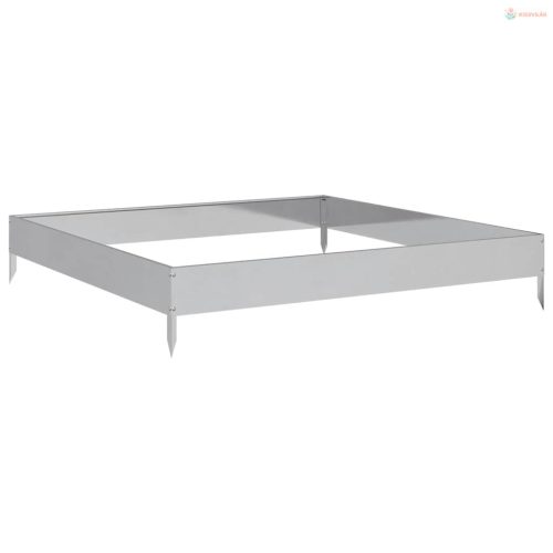 Horganyzott acél kerti magaságyás 100 x 100 x 18,5 cm