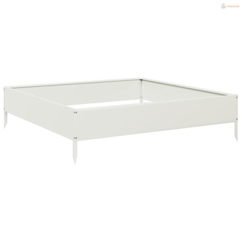 Fehér acél kerti magaságyás 100 x 100 x 26 cm