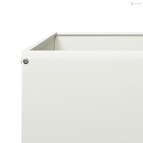 Fehér acél kerti magaságyás 100 x 100 x 26 cm