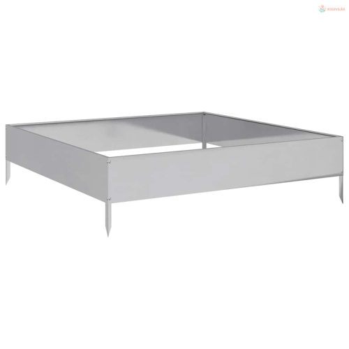 Horganyzott acél kerti magaságyás 100 x 100 x 26 cm