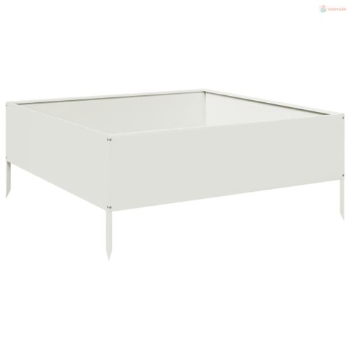 Fehér acél kerti magaságyás 100 x 100 x 25 cm