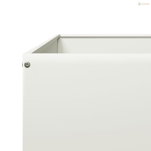 Fehér acél kerti magaságyás 100 x 100 x 25 cm