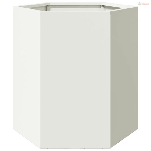 Fehér hatszögű acél kerti növénytartó 46 x 40 x 45 cm