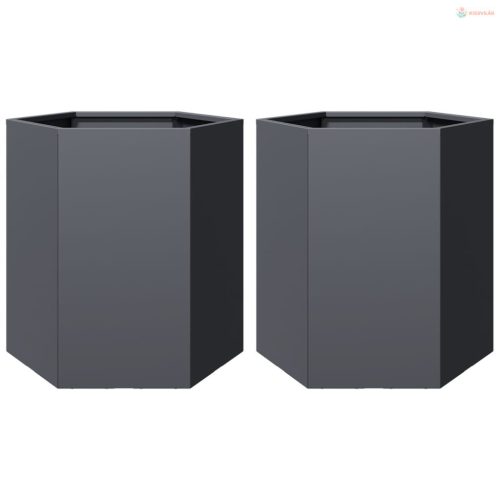 Kerti ültetőgépek 2 db antracit hatszög 46x40x45 cm acél