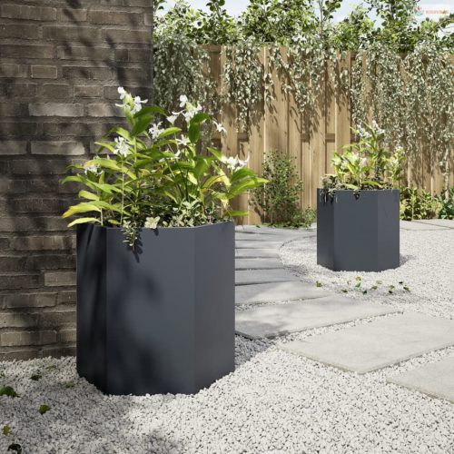 Kerti ültetőgépek 2 db antracit hatszög 46x40x45 cm acél