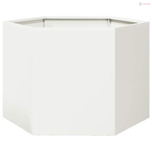 Fehér hatszögű acél kerti növénytartó 69 x 60 x 45 cm