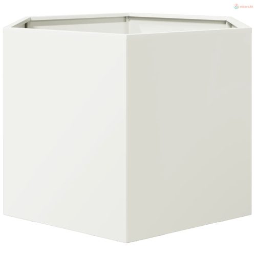 Fehér hatszögű acél kerti növénytartó 69 x 60 x 45 cm