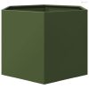 Olívazöld hatszögű acél kerti növénytartó 69 x 60 x 45 cm