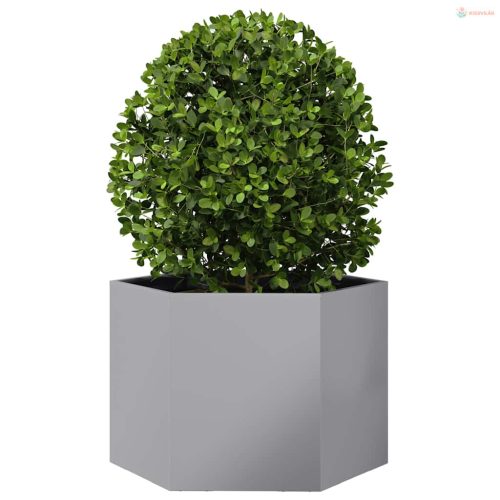 Hatszögű horganyzott acél kerti növénytartó 69 x 60 x 45 cm