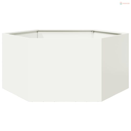 Fehér hatszögű acél kerti növénytartó 104 x 90 x 45 cm