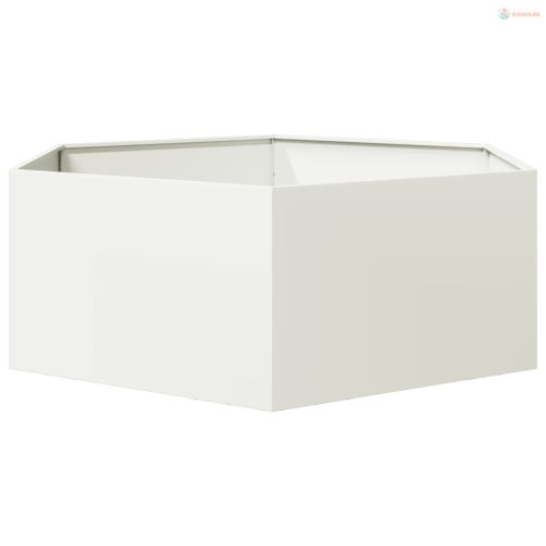 Fehér hatszögű acél kerti növénytartó 138 x 120 x 45 cm