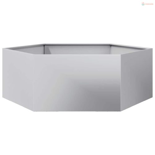 Hatszögű horganyzott acél kerti növénytartó 138 x 120 x 45 cm