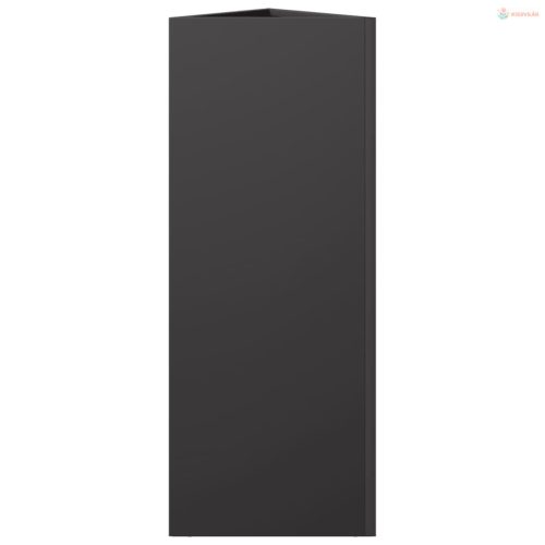 Fekete acél háromszög alakú kerti növénytartó 30 x 26 x 75 cm