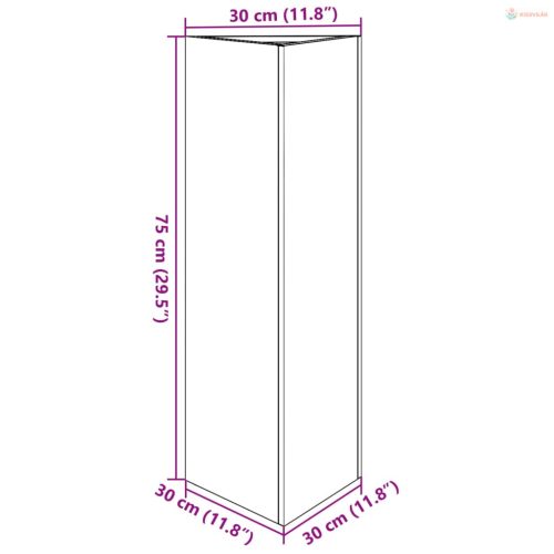Antracit acél háromszög alakú kerti növénytartó 30 x 26 x 75 cm