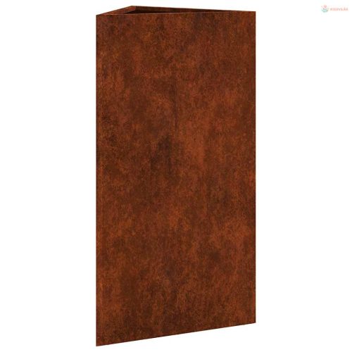 2 db időjárásálló acél háromszög alakú kerti ültető 40x34,5x75 cm