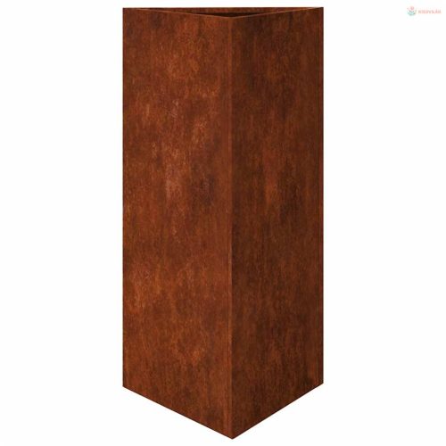 2 db időjárásálló acél háromszög alakú kerti ültető 40x34,5x75 cm