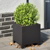 2 db fekete acél kerti növénytartó 30 x 30 x 30 cm