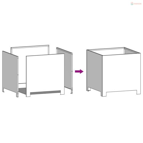 2 db fekete acél kerti növénytartó 30 x 30 x 30 cm