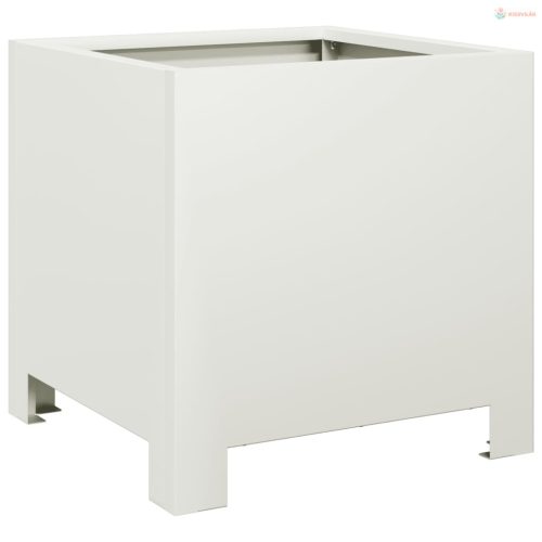 2 db fehér acél kerti növénytartó 30 x 30 x 30 cm