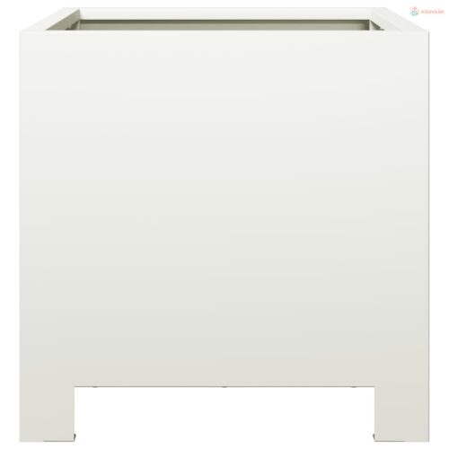 2 db fehér acél kerti növénytartó 30 x 30 x 30 cm