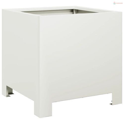 2 db fehér acél kerti növénytartó 30 x 30 x 30 cm