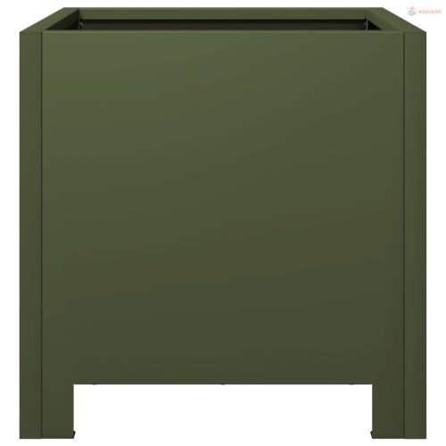 2 db olívazöld acél kerti növénytartó 30 x 30 x 30 cm