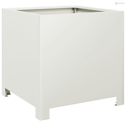 2 db fehér acél kerti növénytartó 40 x 40 x 40 cm