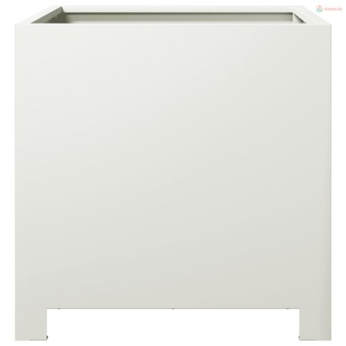 2 db fehér acél kerti növénytartó 40 x 40 x 40 cm