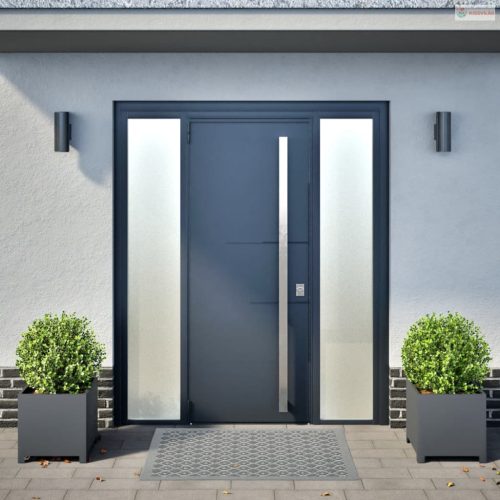 2 db antracitszürke acél kerti növénytartó 40 x 40 x 40 cm