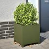 2 db olívazöld acél kerti növénytartó 40 x 40 x 40 cm