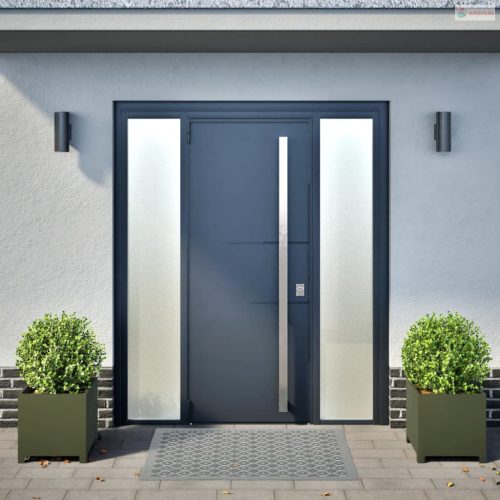 2 db olívazöld acél kerti növénytartó 40 x 40 x 40 cm