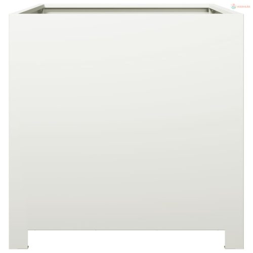 Fehér acél kerti virágtartó 50 x 50 x 50 cm