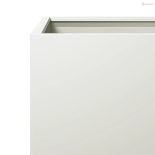 Fehér acél kerti virágtartó 50 x 50 x 50 cm