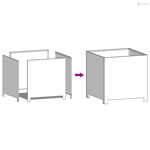 Olívazöld acél kerti növénytartó 50 x 50 x 50 cm