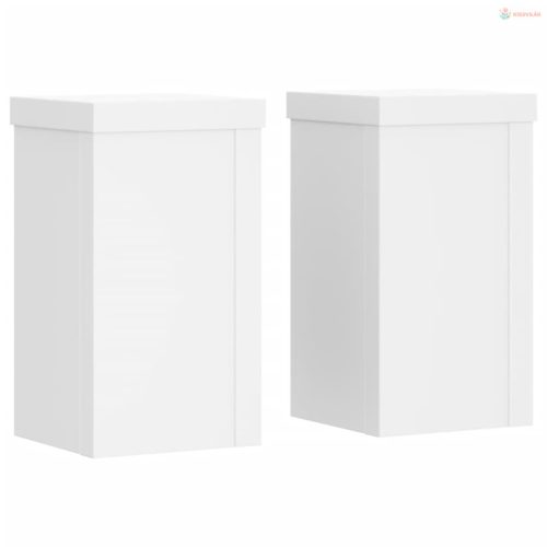 2 db fehér szerelt fa növénytartó állvány 10 x 10 x 18 cm