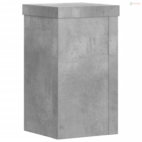 2 db betonszürke szerelt fa növénytartó állvány 10 x 10 x 18 cm