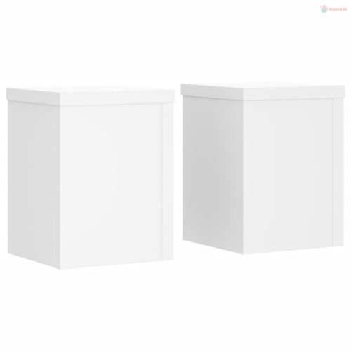 2 db fehér szerelt fa növénytartó állvány 15 x 15 x 20 cm