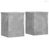 2 db betonszürke szerelt fa növénytartó állvány 15 x 15 x 20 cm