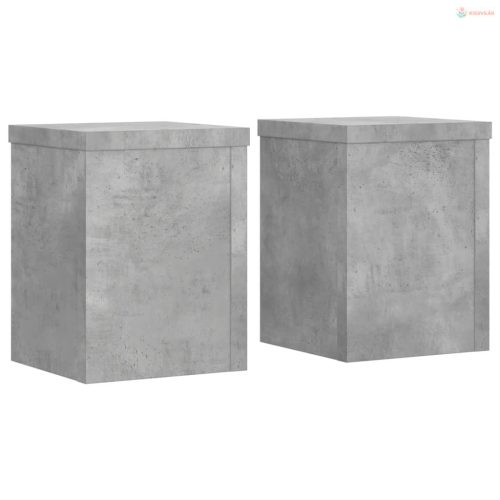 2 db betonszürke szerelt fa növénytartó állvány 15 x 15 x 20 cm