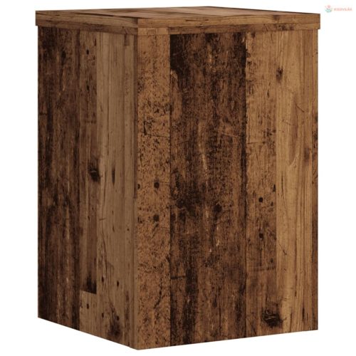 2 db antik fa színű szerelt fa növénytartó állvány 20x20x30 cm
