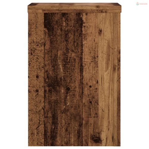 2 db antik fa színű szerelt fa növénytartó állvány 20x20x30 cm