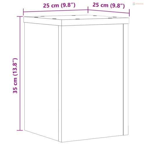 2 db fehér szerelt fa növénytartó állvány 25 x 25 x 35 cm