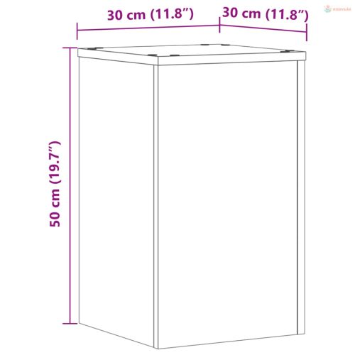 2 db fehér szerelt fa növénytartó állvány 30 x 30 x 50 cm