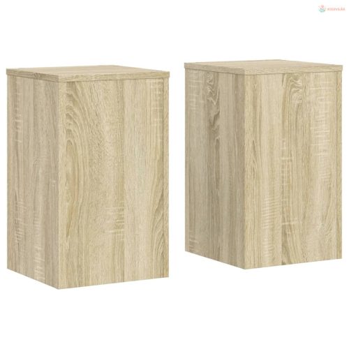 2 db sonoma tölgy szerelt fa növénytartó állvány 30x30x50 cm