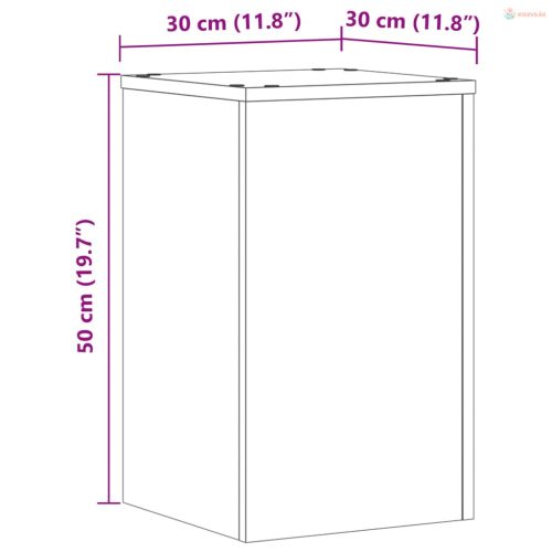 2 db füstös tölgy szerelt fa növénytartó állvány 30x30x50 cm